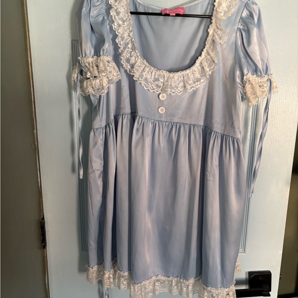 Dolls Kill Sugar Thrillz Clowncore Blue Babydoll Dress Size XL - Picture 1 of 2